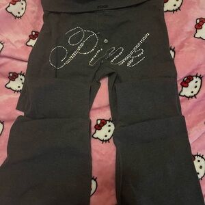 PINK Victoria's Secret Dark Gray Leggings with Sparkling Logo